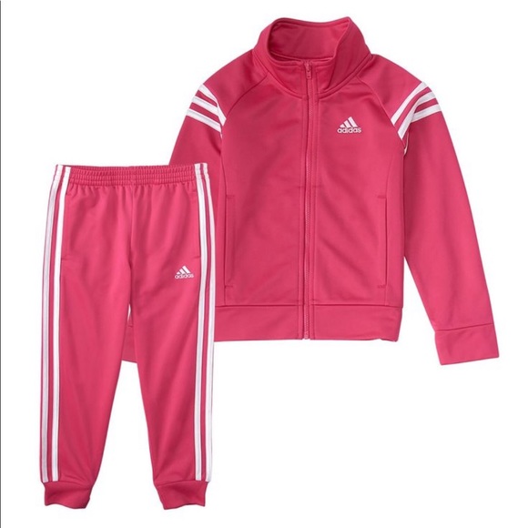 adidas Other - Kids Adidas  2 pc Track Suit Joggers jacket Magenta Pink size 4